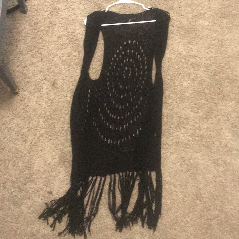 Black Netted Cardigan